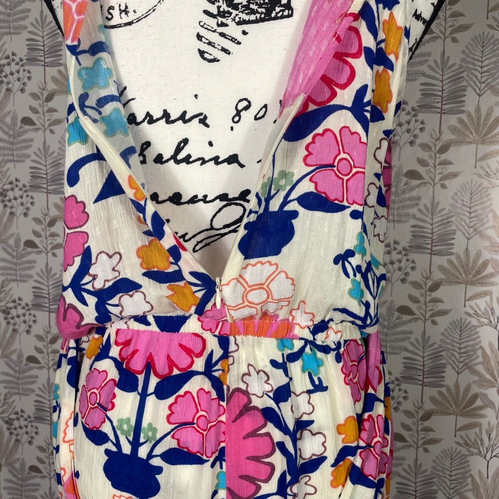 Rachel Rachel Roy Women's Floral Romper Halter Neck Belted 100% Rayon Summer S - Picture 7 of 8